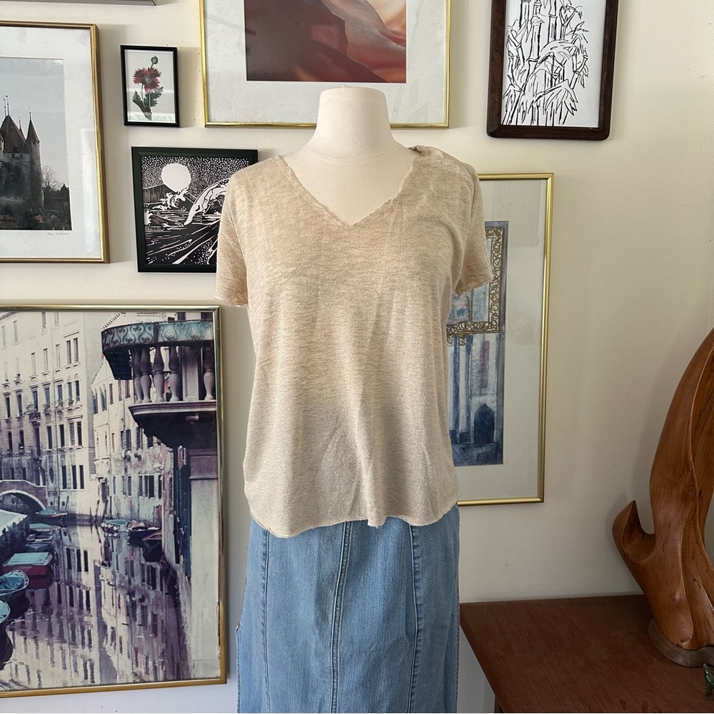 Project Social T Textured Knit Tee - XS, Tan